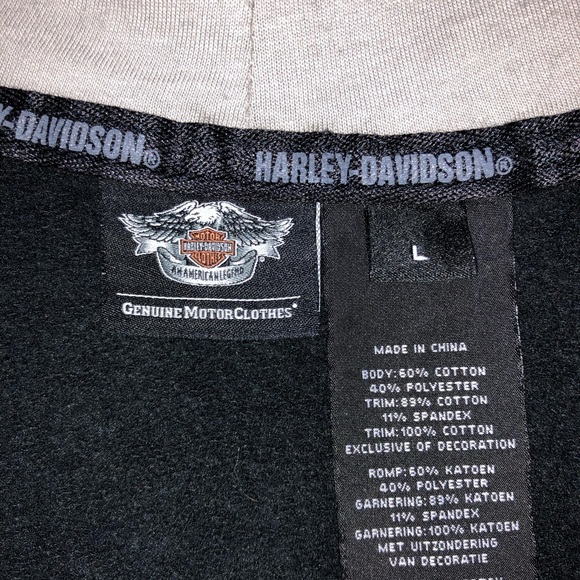 Harley Davidson Zip Up Hoodie Sweatshirt Size L - Picture 6 of 6